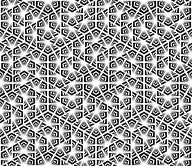 Flower geometric pattern. Seamless vector background. Black and white ornament