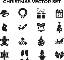 Christmas icon vector set