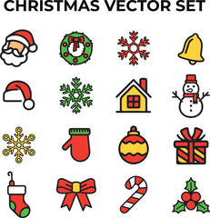 Christmas icon vector set