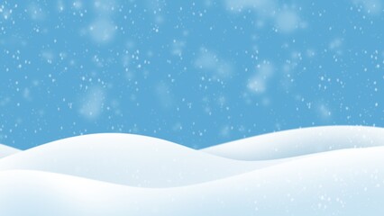 Abstract background with bokeh and snowflake on blue background , illustration background lights and falling snow 