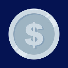 Obraz premium Silver Coin US Dollar Vector