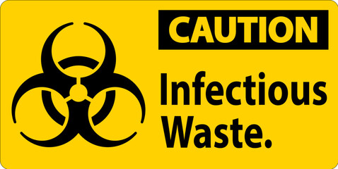 Obraz premium Caution Label Infectious Waste Sign