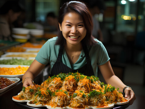 Flavors of Bangkok: Savory Thai Food Delights at a Bustling Street Food Market