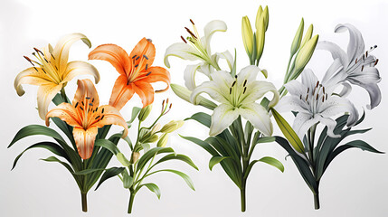 Collection Lily white background