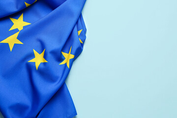 Flag of European Union on blue background