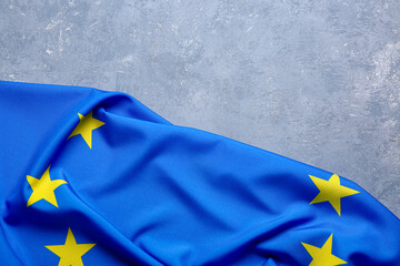 Flag of European Union on grey grunge background