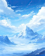 There are clouds in the sky above the mountain range. (Generative AI)