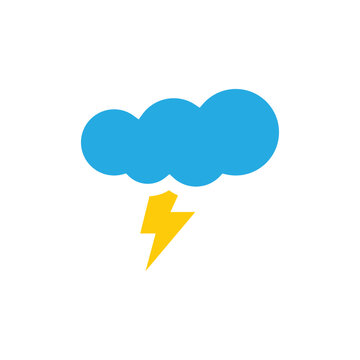 Thunder cloud icon design template vector isolated illustration