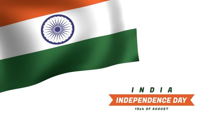 Happy Independence Day India animation. Celebrate India's National Day on 15th August. Great for greeting card animation and celebrating India independence day.