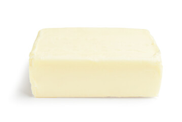 Fresh butter on white background