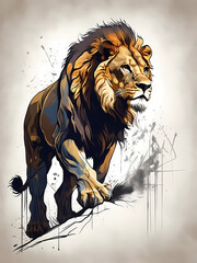Lion dessin IA
