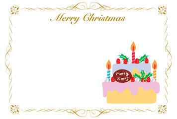 クリスマスケーキのクリスマスカード
