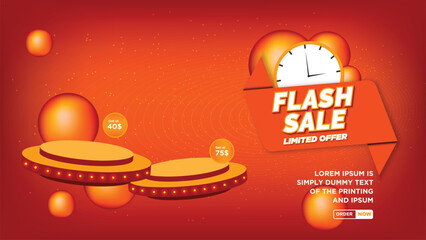 3d sale promotion banner template