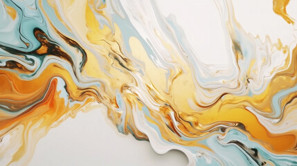 Marble texture background in white blue and gold, splashing liquid, mixing paint color, luxury design, eleglant pattern backdrop, swirl abstract background.