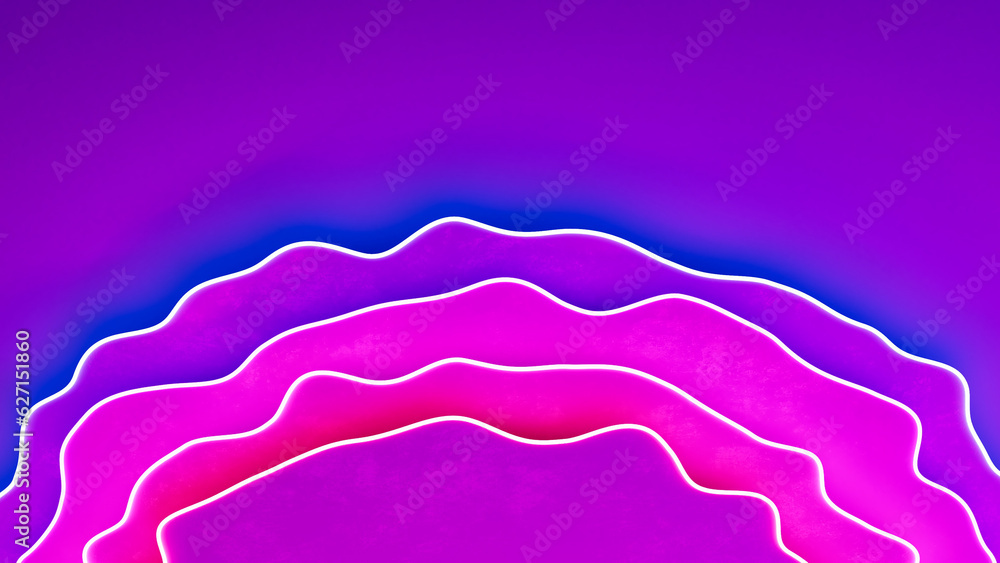 Poster violet pink red and blue twinkling curved shapes colorful background - abstract 3d rendering