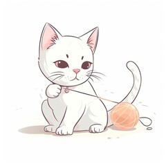 Obraz premium cat with a ball