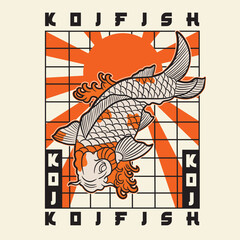 Fototapeta premium Free Vector | Flat design koi fish logo design 