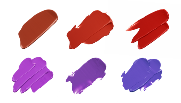 set of cosmetic color swatch isolated