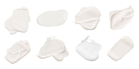 Set of white cosmetic sample stroke