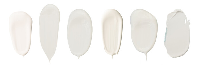 set of white cream isolated