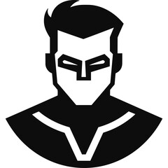 Superhero face portrait single icon svg vector