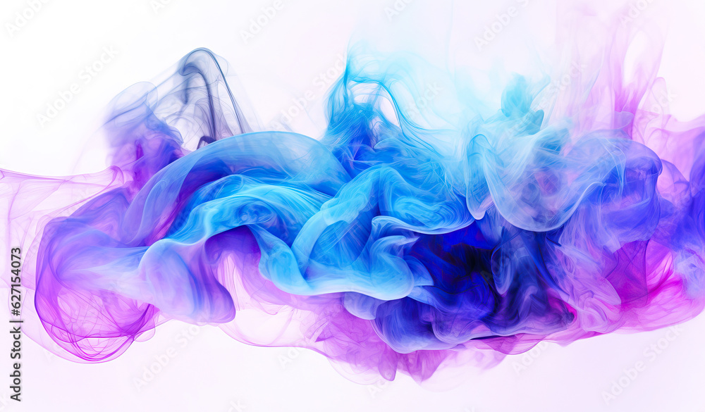 Wall mural abstract colorful smoke,black and blue smoke abstract illustration in the style,smoke on white backg