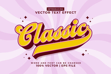 Editable text effect Classic 3d cartoon style premium vector