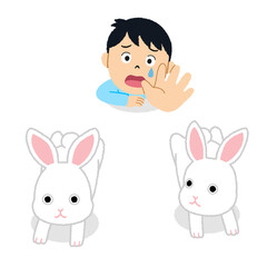 Fototapeta premium 二兎追うものは一兎をも得ずのイラスト