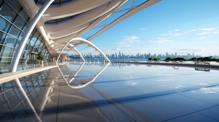 steel roof structure broad angle lens