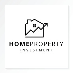 Home property investment logo isolated in white