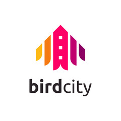 Abstract Bird Wings Real Estate Building Apartment Logo Design