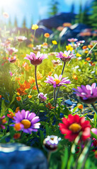 flowers in the garden,beautiful flower blooming garden nature petals colorful flower