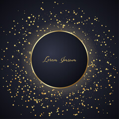 Frame for your text and design with stars on a dark circle