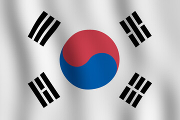 waving Flag of south korea Country