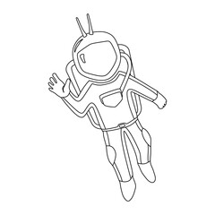 Humanoid Astronaut Robot in outline icon, vector illustration with trendy and unique design style. Perfect for various design elements.