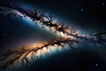 Fototapeta na wymiar Universe Space shot of Milky Way Galaxy with stars on a Night sky Background, Generative AI
