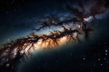 Universe Space shot of Milky Way Galaxy with stars on a Night sky Background, Generative AI