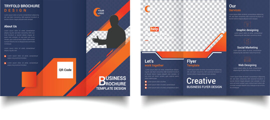 Brochure template design, Editable and colorful design for business or branding any company. creative and modern design