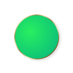Green bright sign with golden circle frame