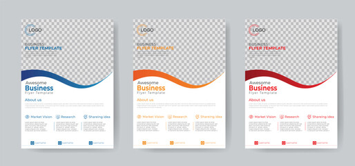 Business flyer template design, Creative, modern, simple and clean design, Colorful A4 template 