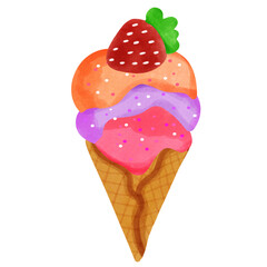 strawberry ice cream with strawberry