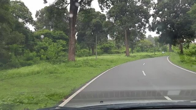 Car driving on south indian scenic highway