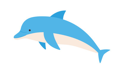 Marine life illustration. Dolphin side view.