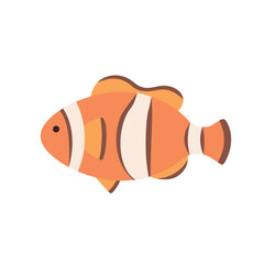 Marine life illustration. cute clownfish.