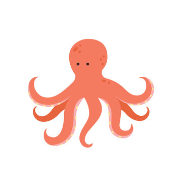Marine life illustration. cute octopus.