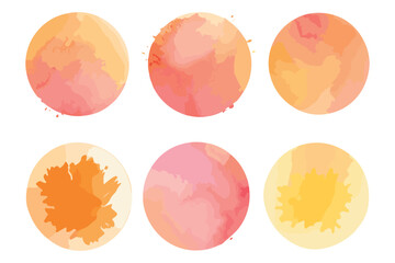 Watercolor and multicolor stain set, watercolor stain bundle vector,