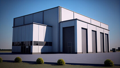 Fototapeta na wymiar Modern logistics warehouse building structure Ai generated image