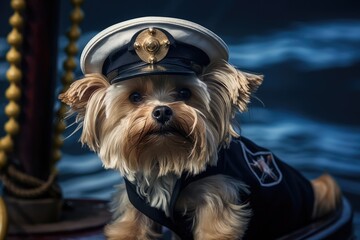 Obraz premium Sassy Dog With A Playful Sailors Outfit And Sailor Hat. Sassy Dogs, Playful Outfits, Sailors Outfits, Sailor Hats, Styles For Dogs, Dog Accessories