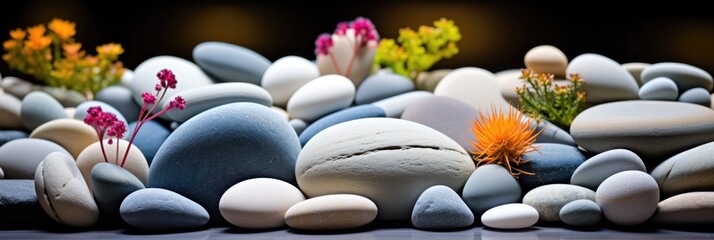 Serene Zen Garden With Smooth Pebbles. Zen Garden, Pebbles, Serene Vibes, Natural Plants, Contemplation, Mindful Meditation, Zen Harmony, Zen Art