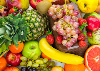 Mix of Vegetarian Organic Food Fruits